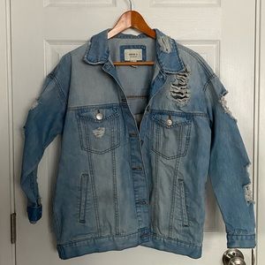 distressed jean jacket